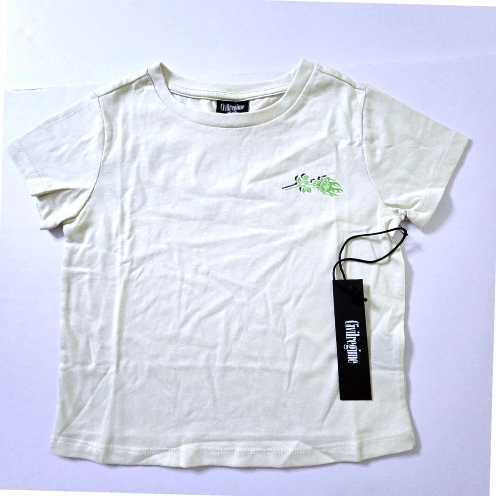 Civilregime Concrete Baby Tee Shirt S‎ Green Butter Short Sleeve Spellout Logo